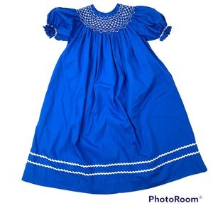 Mom & Me Blue Smocked Dress